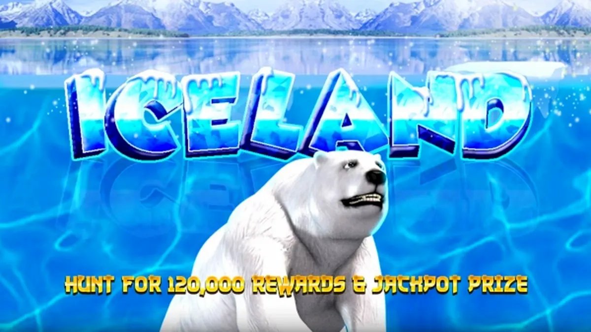 Pemandangan bertema es dalam permainan slot Iceland dari Spadegaming
